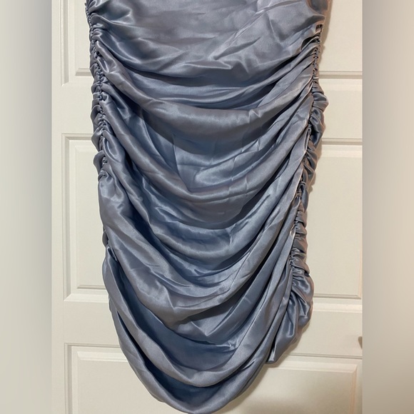 Babaton SILKY OLD BLUE DRESS - Picture 3 of 10